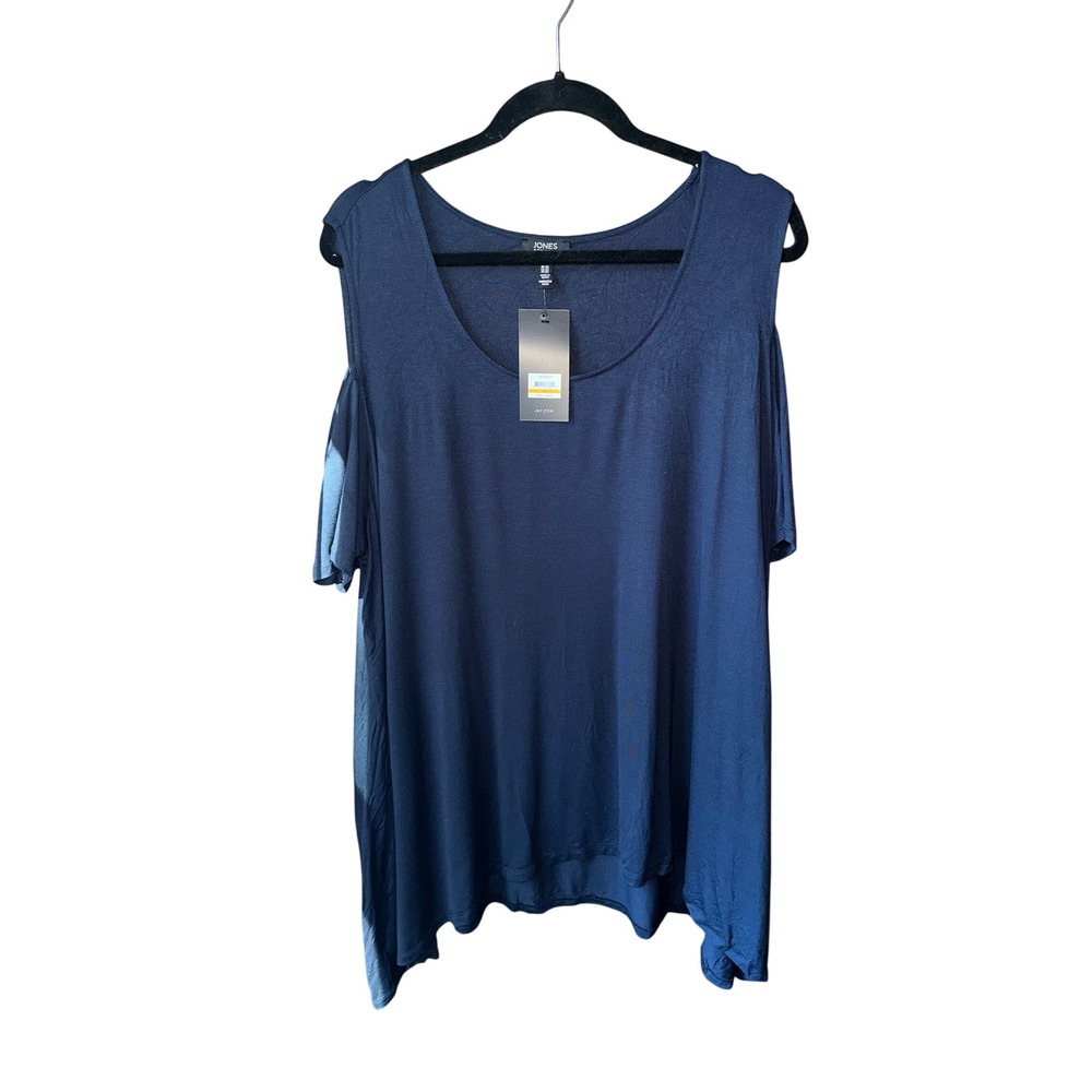 Jones New York Signature Navy Cold Shoulder Top 3X NWT JPWHEO1668